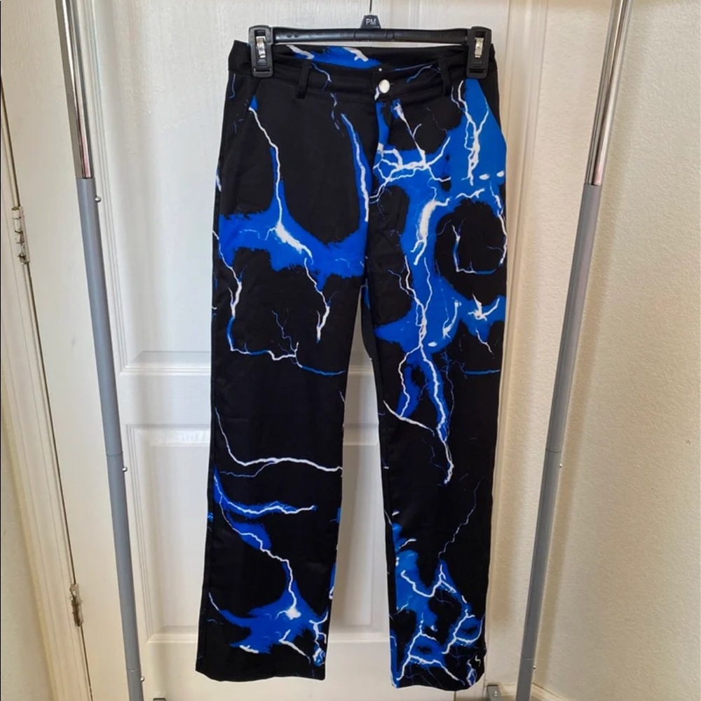 blue lightning pants